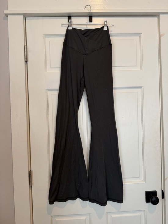 aerie Pants - Aerie Charcoal Grey High-Waist Flared Women's Leggings Yoga Pants Crisscross